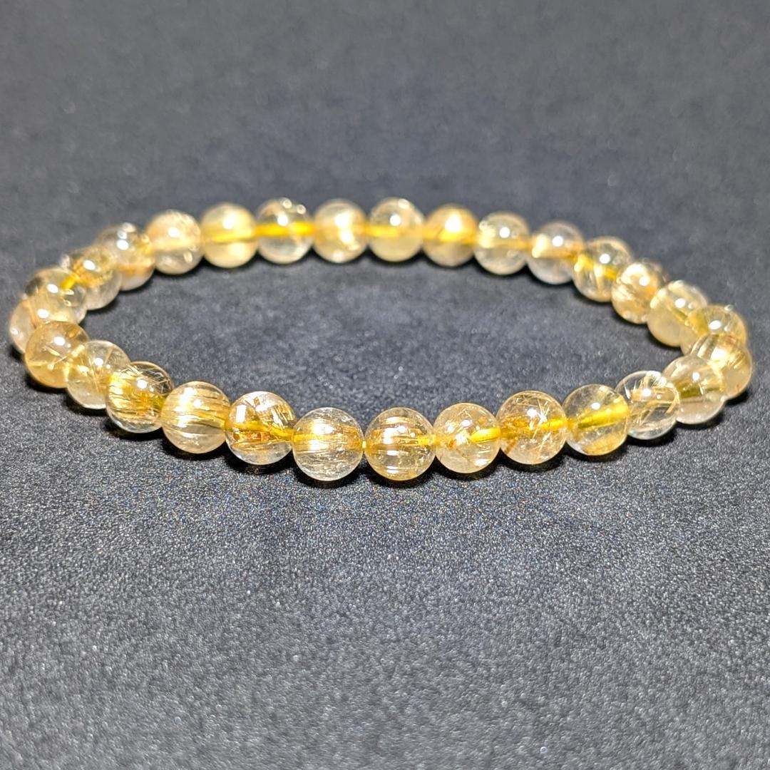 ドーナツ【金運爆上げ】極上タイチンルチル 7mmブレスレット 運命の一本