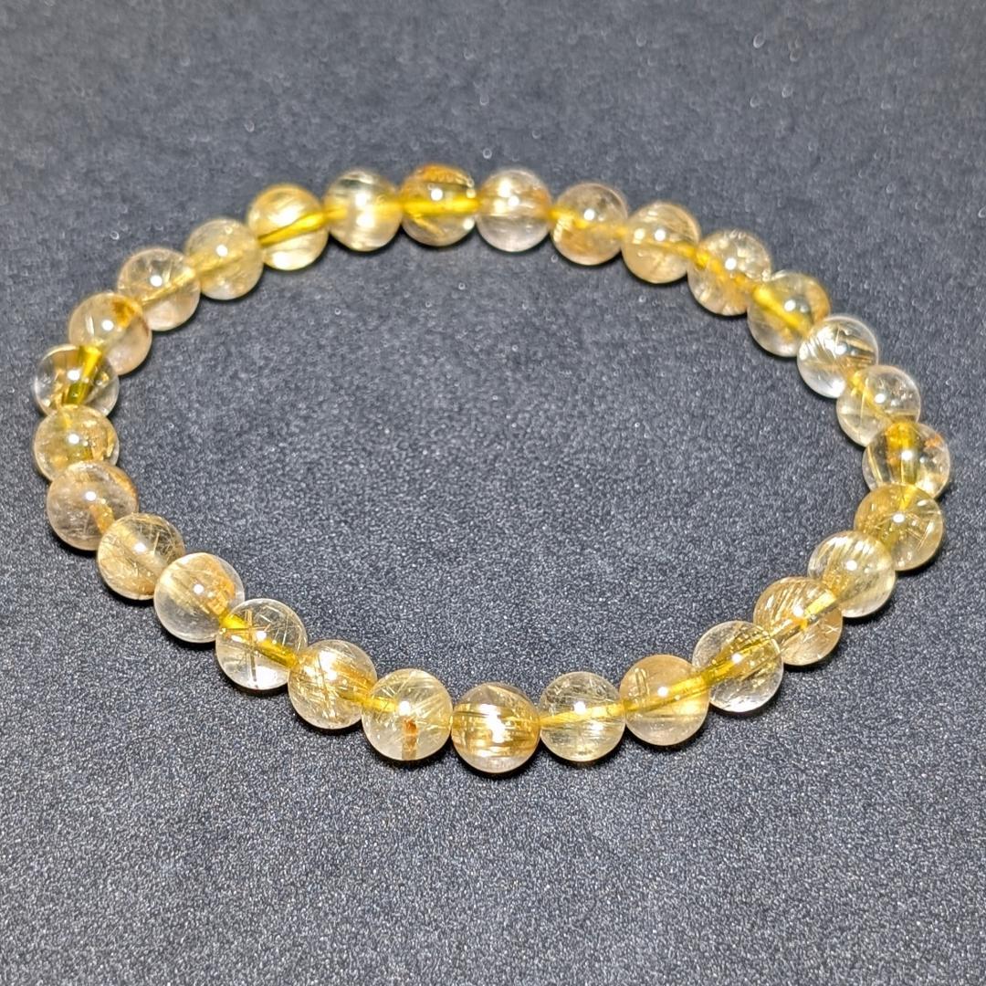 ドーナツ【金運爆上げ】極上タイチンルチル 7mmブレスレット 運命の一本