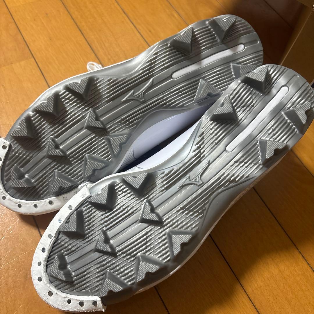 ミズノ 野球 白ポイントスパイク 27.0cm 両足Pカバー付