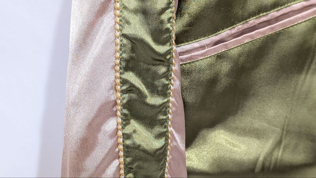 虎と龍　日本地図刺繍 オリーブグリーン スカジャン　リバーシブル