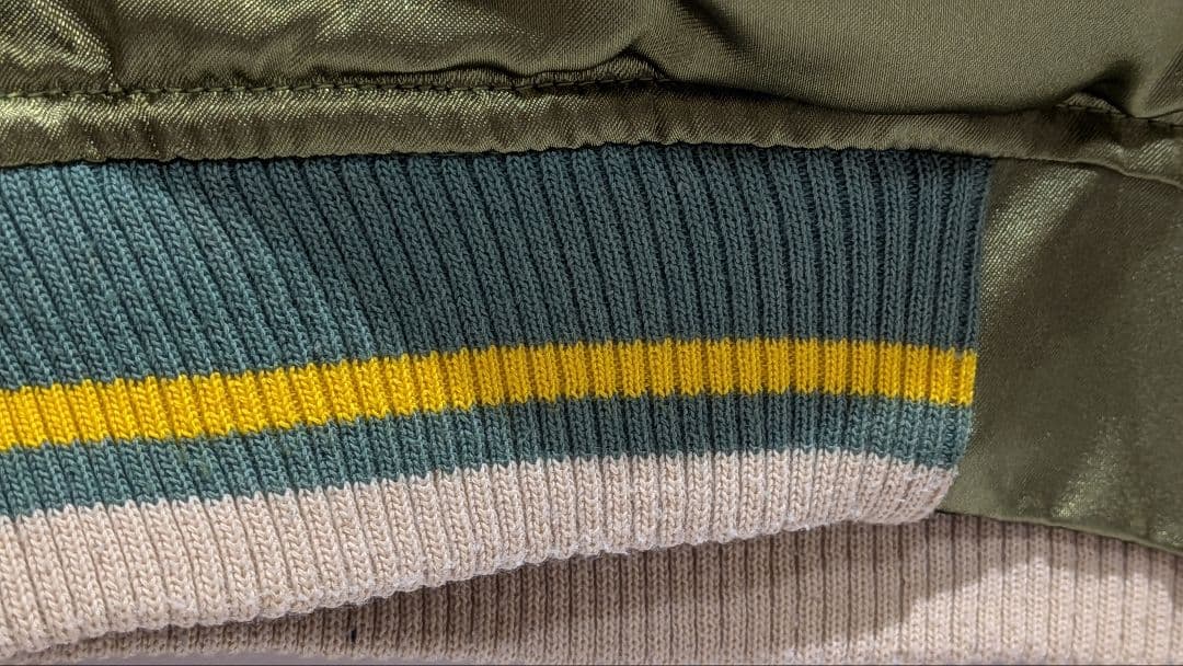 虎と龍　日本地図刺繍 オリーブグリーン スカジャン　リバーシブル