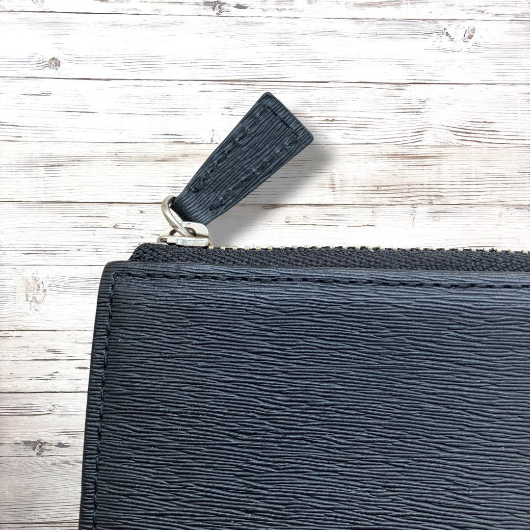 【美品】PORTER ポーター ブラック 黒 レザー カードケース メタル