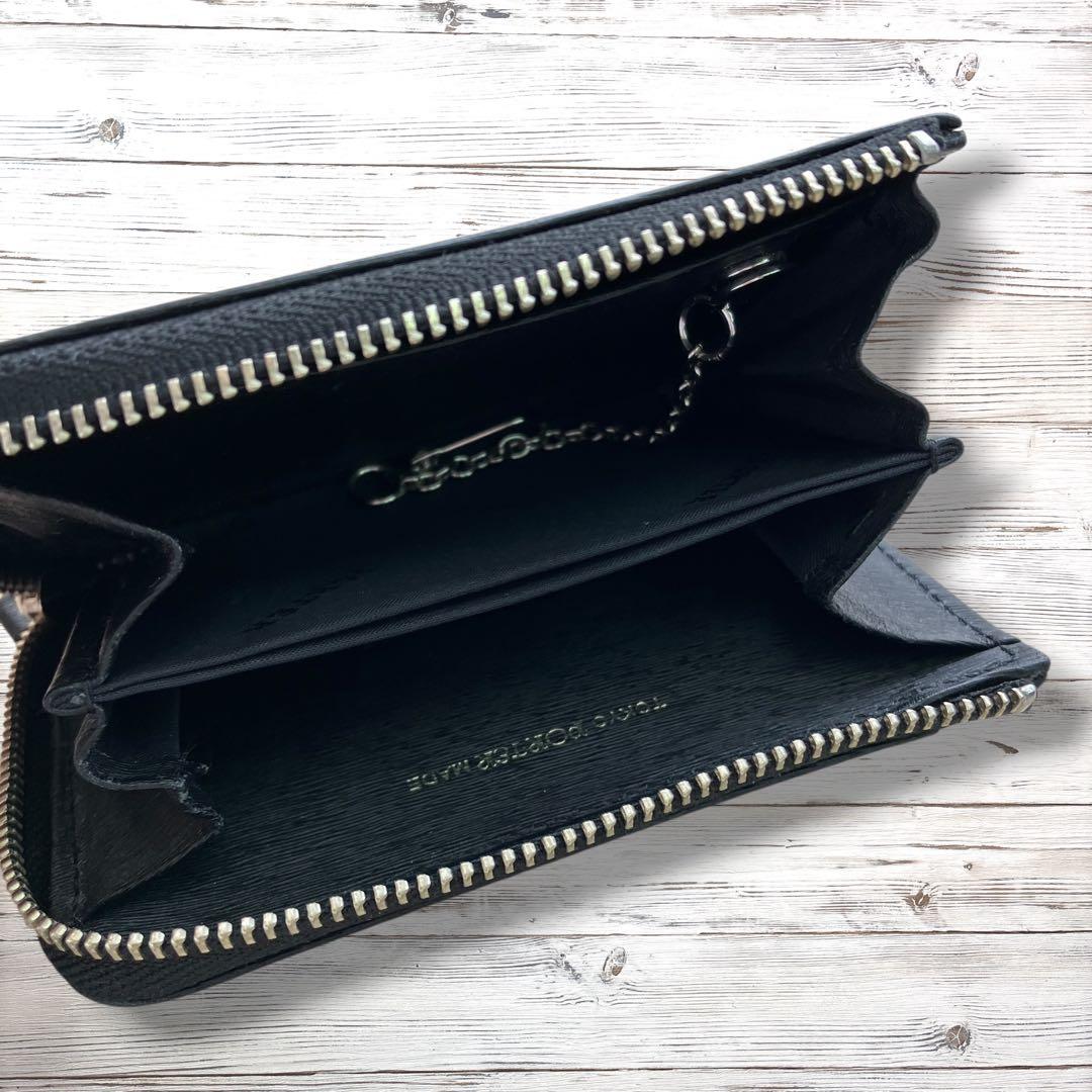 【美品】PORTER ポーター ブラック 黒 レザー カードケース メタル