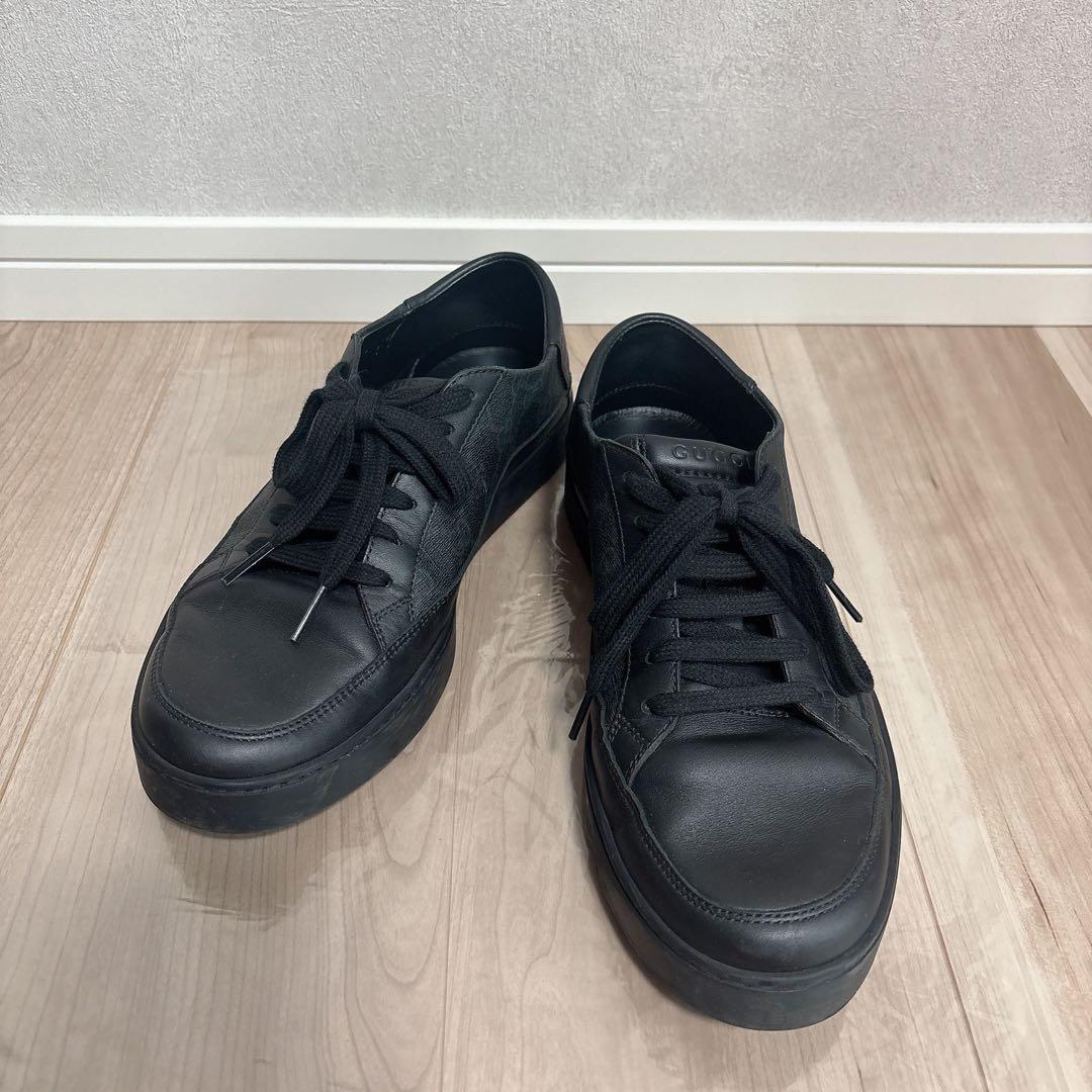 GUCCI グッチ スニーカー GGシグネチャー レザー 黒 6