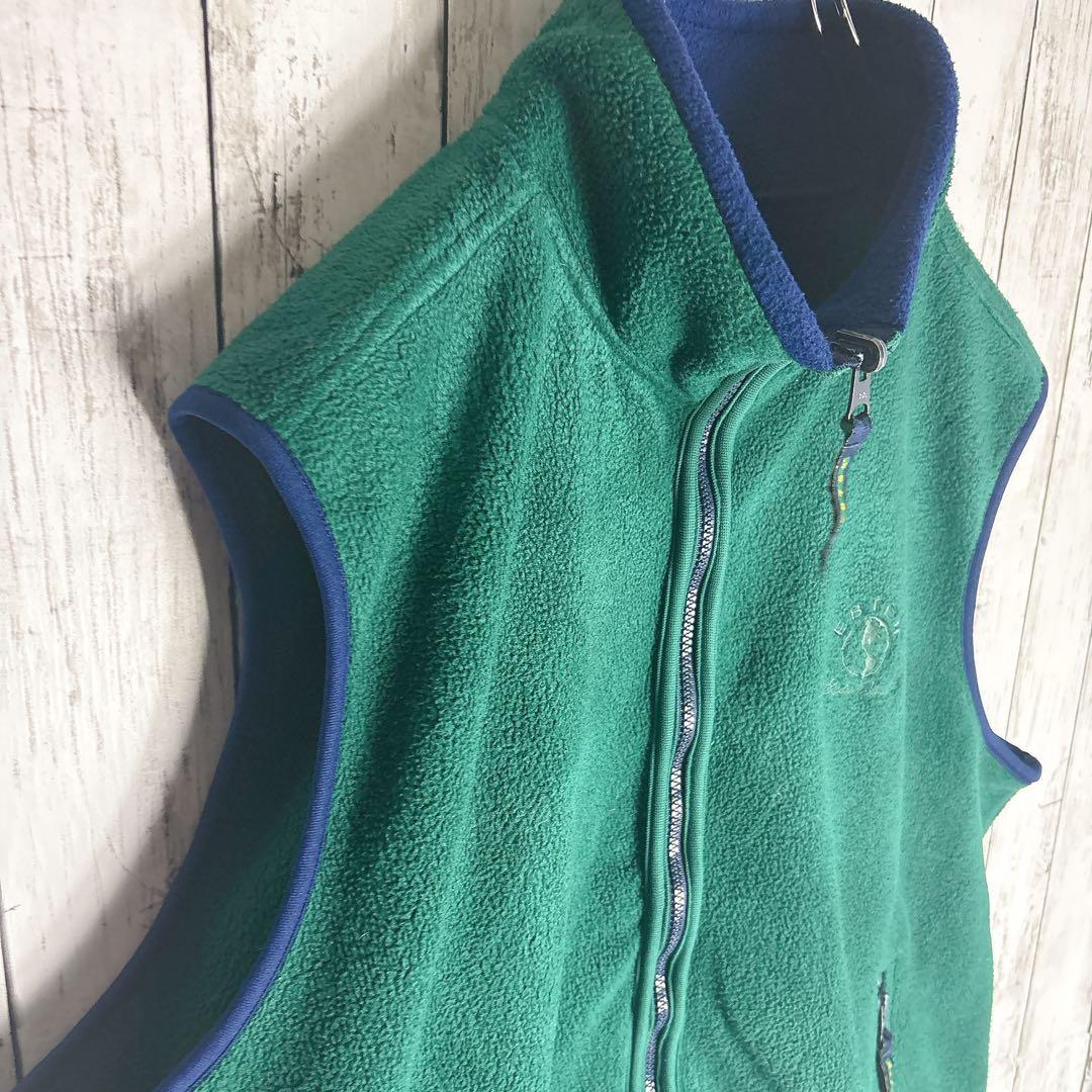 エディーバウアー EBTEK フリースベスト XL グリーン 90s 古着