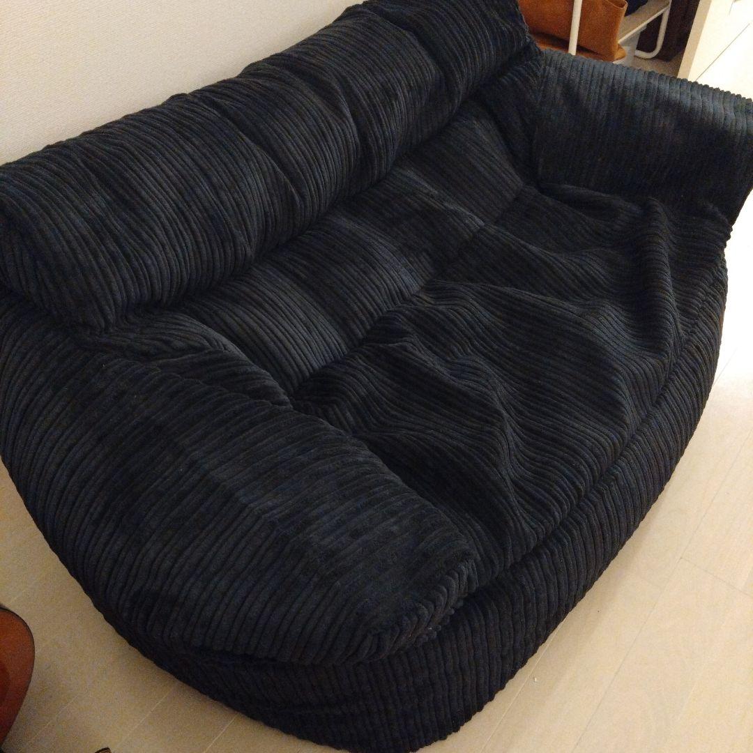 ジョセフィンソファビーズクッション - クラシックコーデュロイブラック