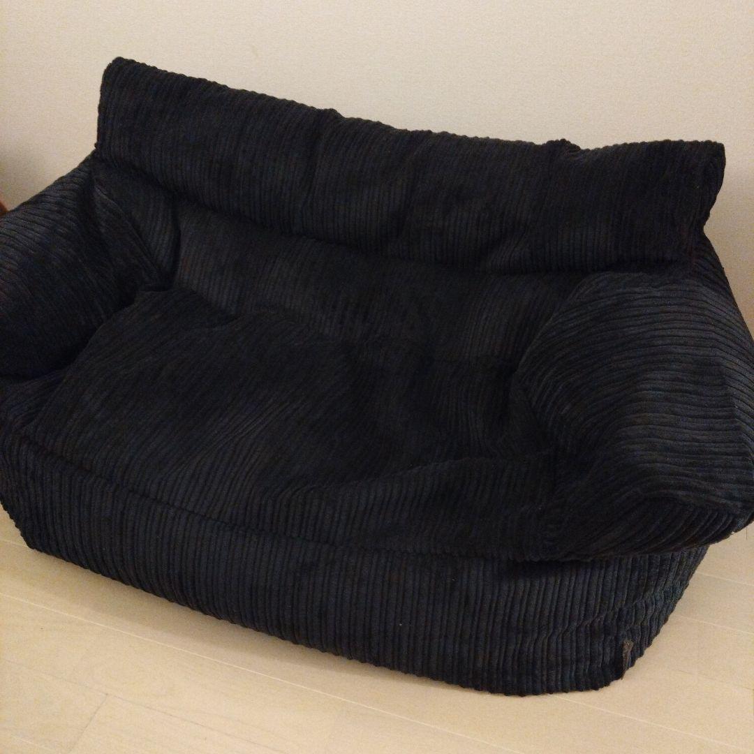 ジョセフィンソファビーズクッション - クラシックコーデュロイブラック