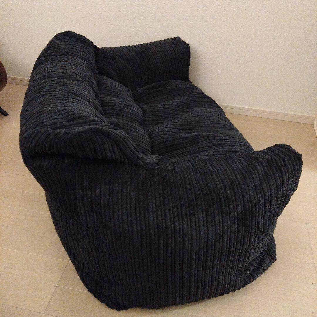 ジョセフィンソファビーズクッション - クラシックコーデュロイブラック