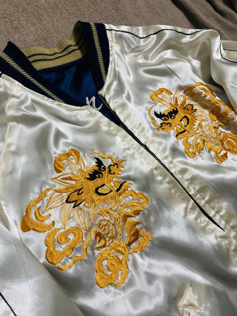 美品 テーラー東洋 ２面用 スカル 龍 スカジャン unisex vintage