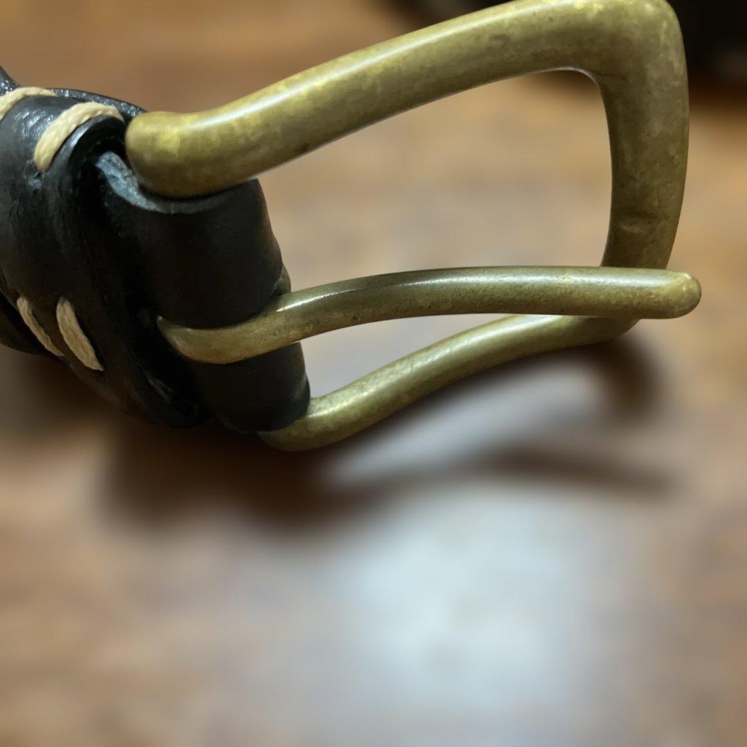 マルジェラベルト 黒革　金色バックル　サイズ100cm