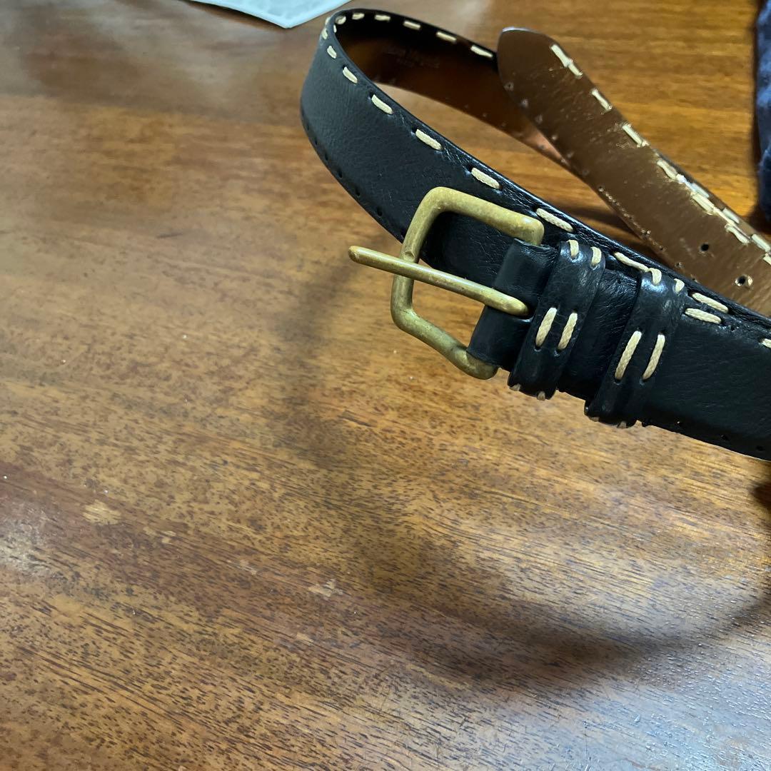 マルジェラベルト 黒革　金色バックル　サイズ100cm