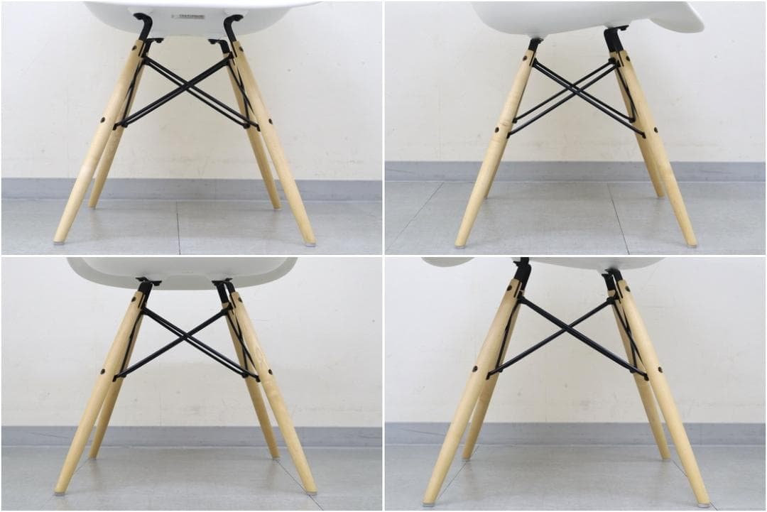 極美 ハーマンミラー イームズ プラスチック シェル アーム チェア DAW 白