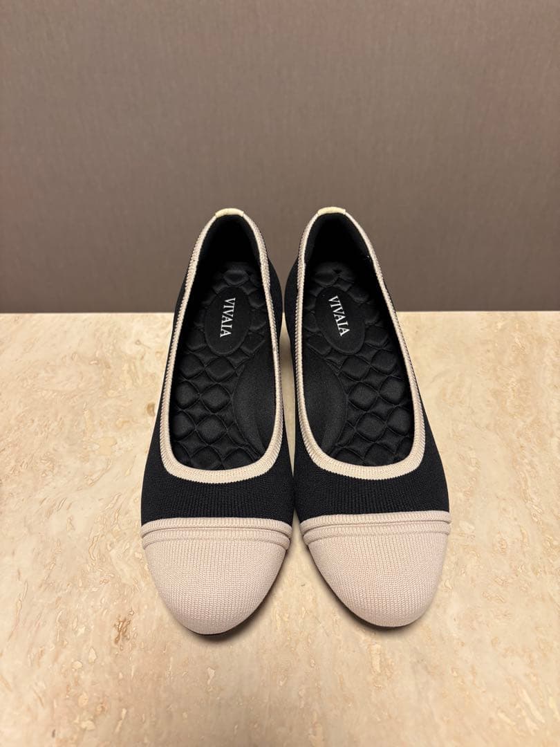 【新品】VIVAIA ラウンドトゥ チャンキーヒール パンプス35.5