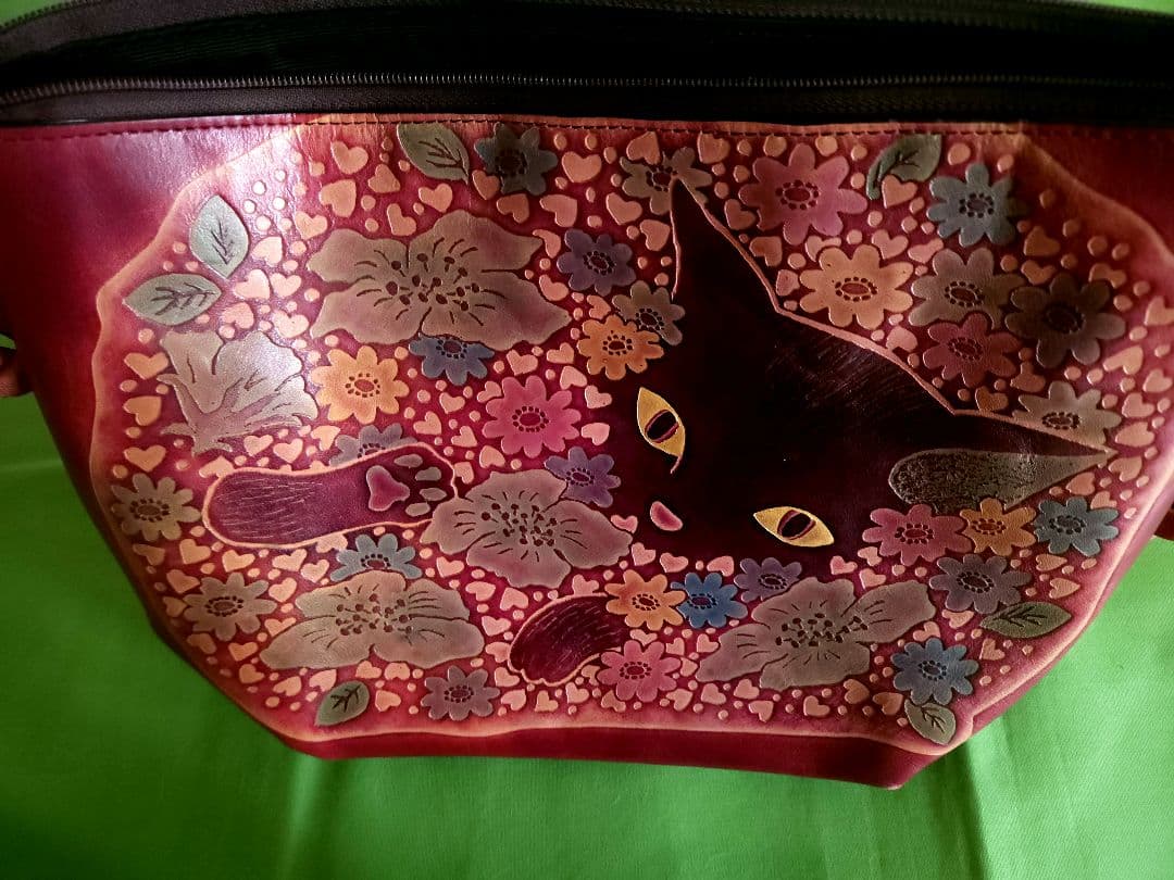 未使用保管品CATWALK OIKAWA猫×花柄 日本製 ショルダーバッグ