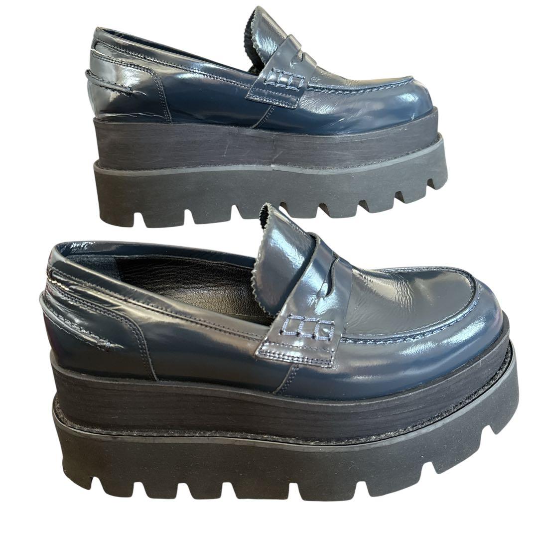 s*a様 美品✨ MM6 プラットフォームローファー （23㌢） ネイビー マル