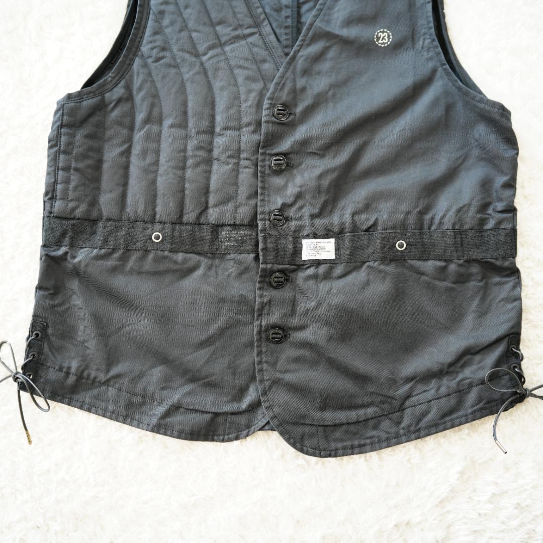 【美品】WTAPS　ダブルタップス　リネン混ミリタリーベスト　ブラック