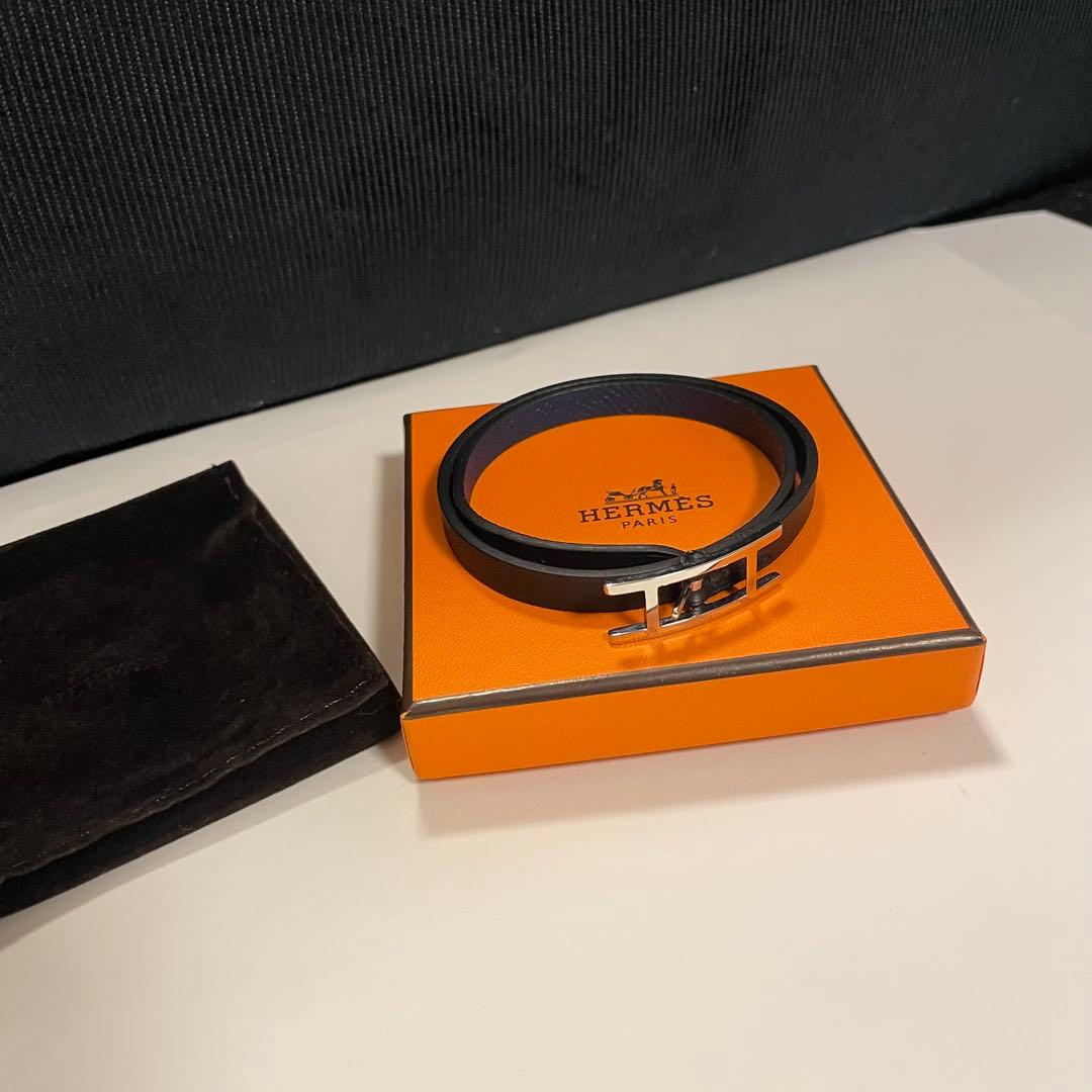 HERMES ビーアピ ドゥブルトゥール レザーブレスレット