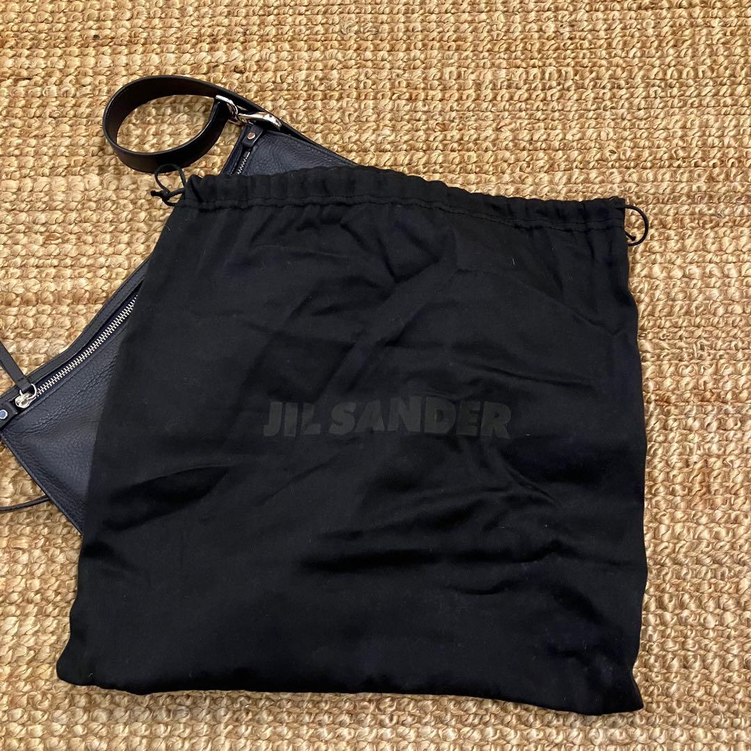 JIL SANDER レザー ショルダーバッグ 濃紺