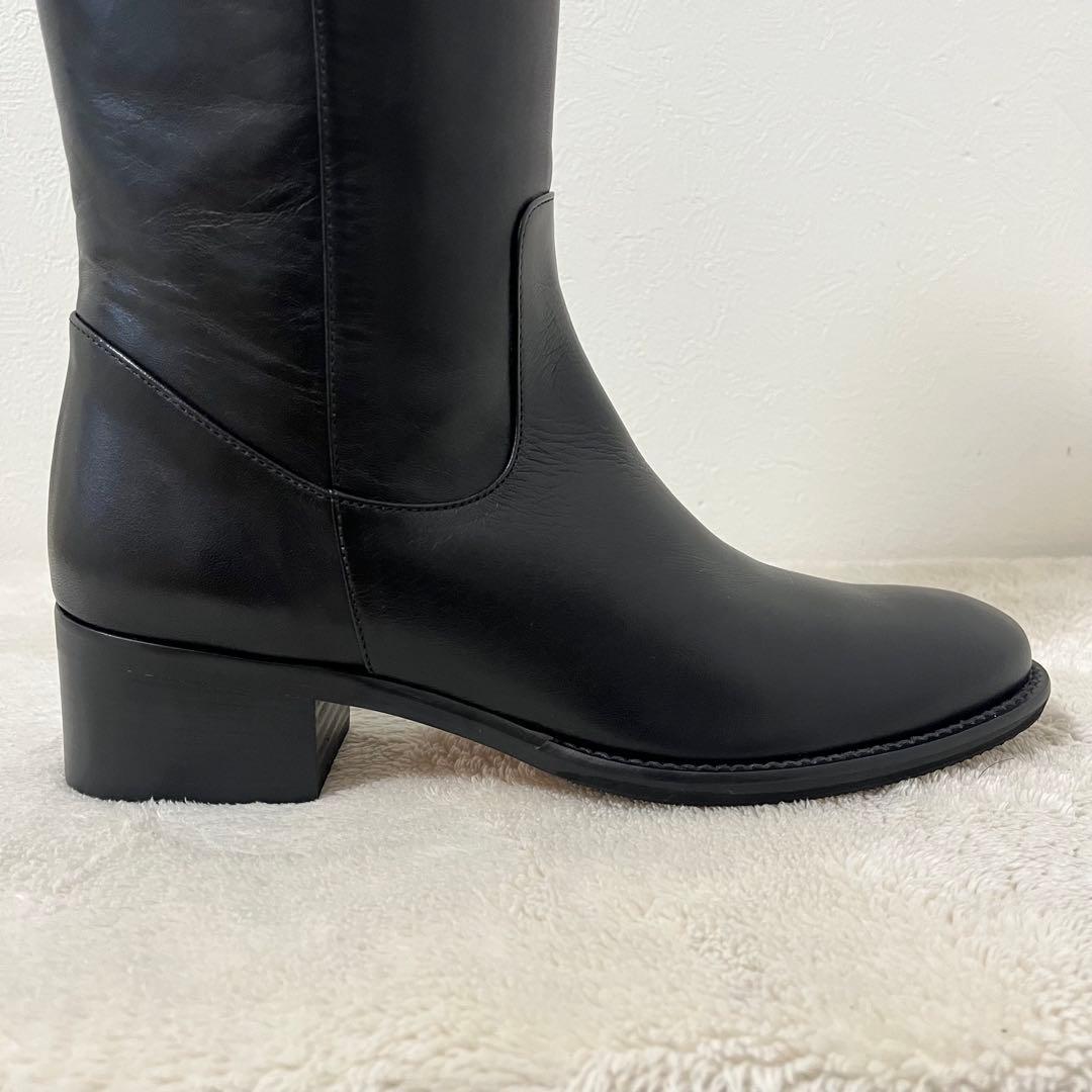 【未使用】theory luxe ロングブーツ　レザー　ブラック