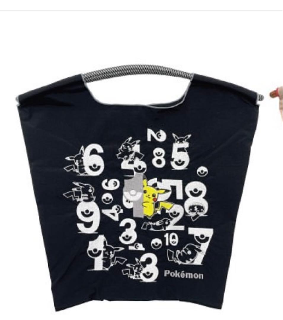 【新品未開封】ボールアンドチェーン　ポケモンピカチュウコラボ　エコバッグ 黒M