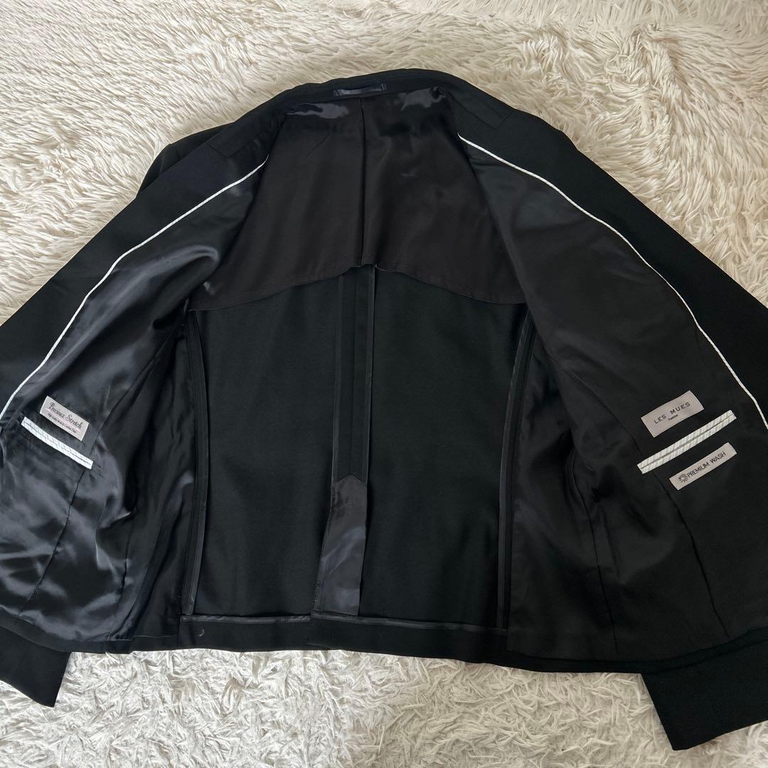 新品　レミュー　スーツ　パンツ　3点セット 大きなサイズ　洗えるスーツ　黒　無地