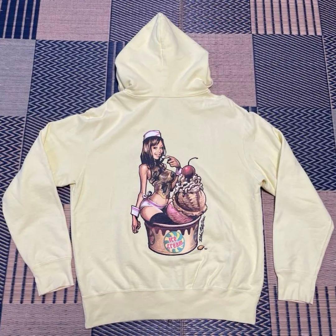 BBC ice cream ロッキンジェリービーン パーカー イエロー M