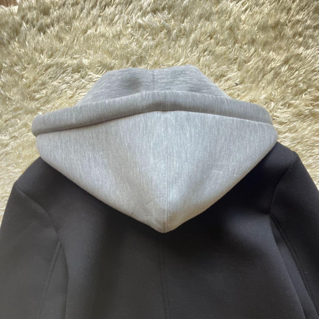 極美品　ZARA　チェスターコート　デタッチャブルフード コントラスト