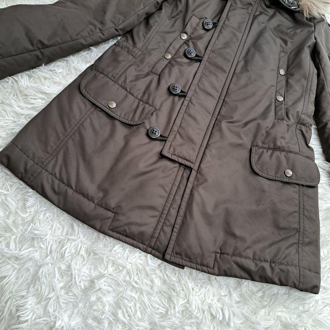 【BURBERRY BLUE LABEL】ラクーンファーノバチェックモッズコート