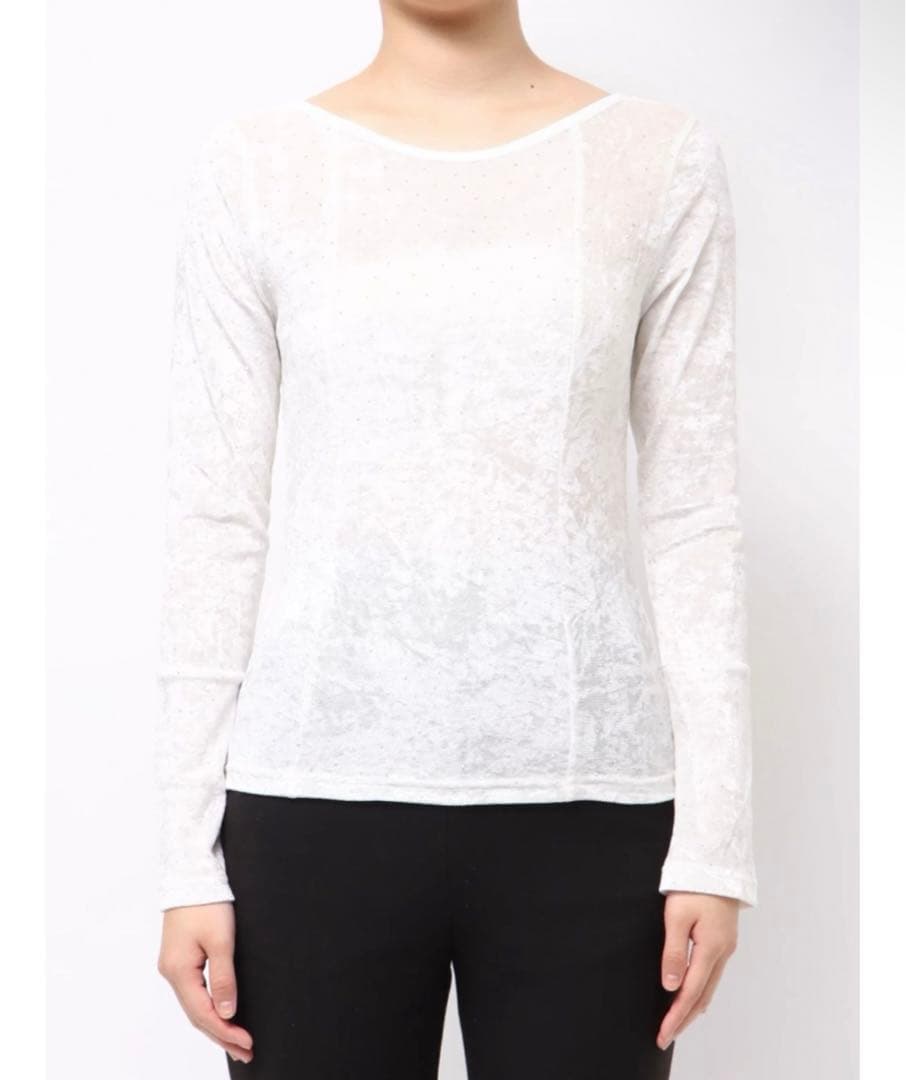 2WAYシアーベロアホックデザイントップス