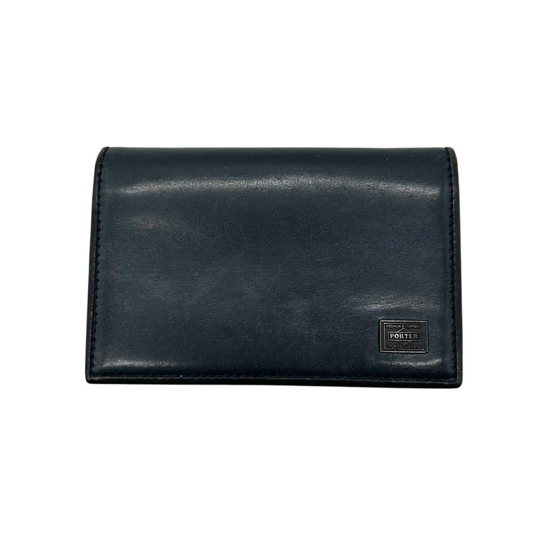 良品 1644 PORTER カレント 名刺入れ カードケース レザー ブラック