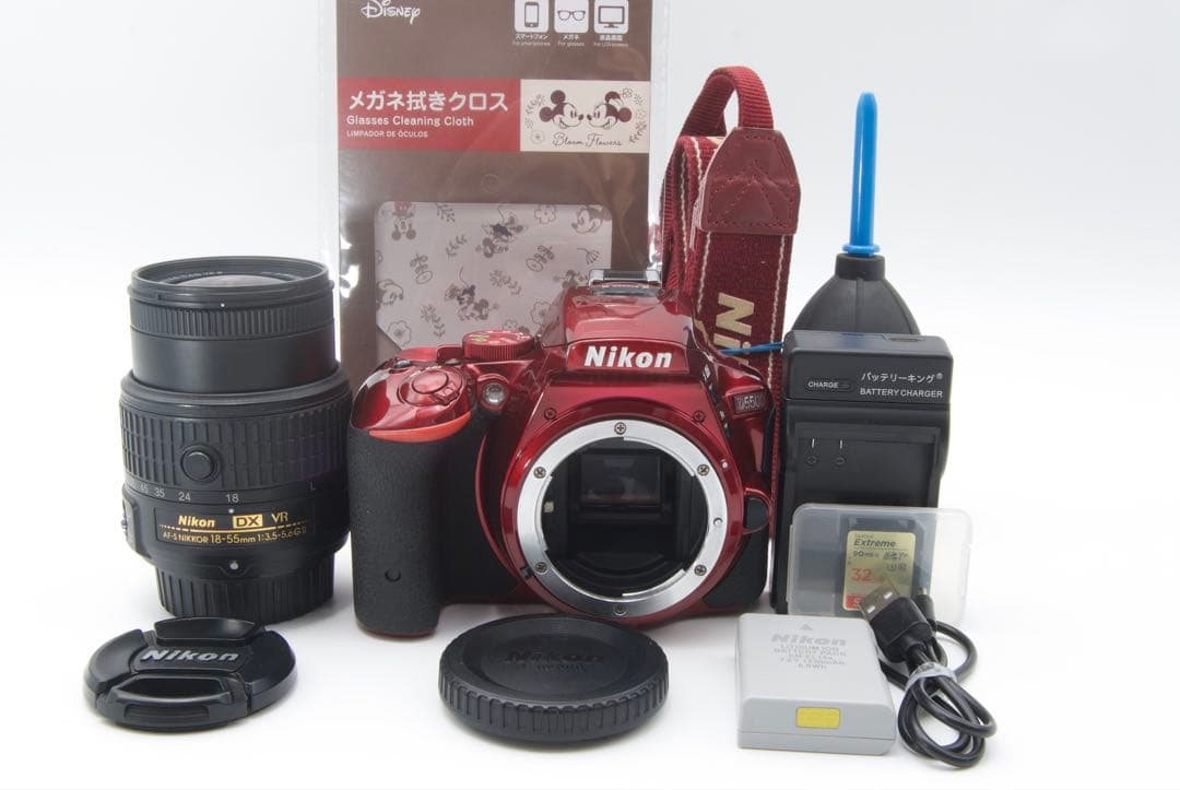 【Wi-Fi搭載】Nikon D5500 レンズキット　レッド　スマホ転送　希少