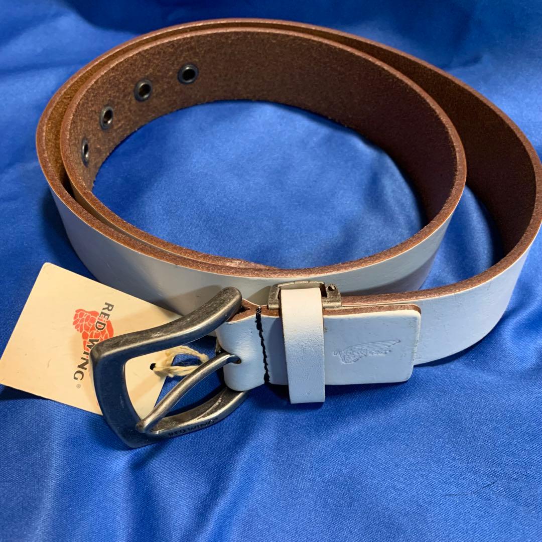 d*2様 【RED WING】RW1111 牛革レザーベルト 白 ロゴ刻印 タグ