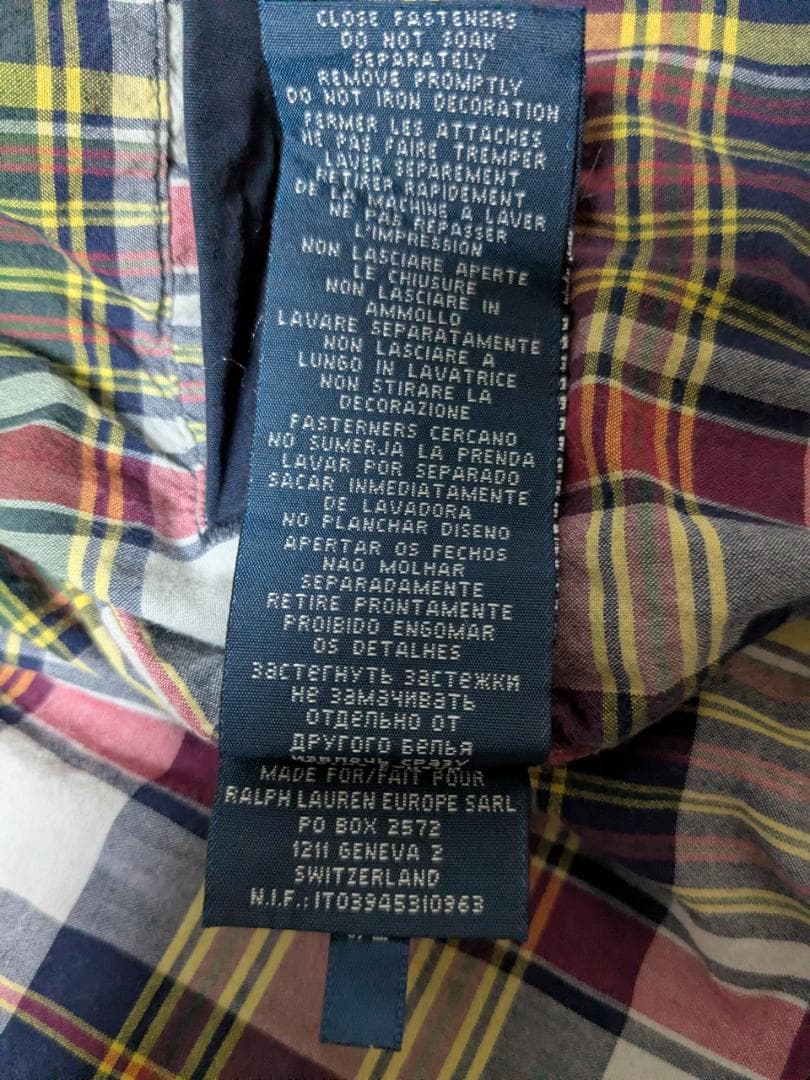 90s ラルフローレン スイングトップ TALONジップ L 紺 チェック