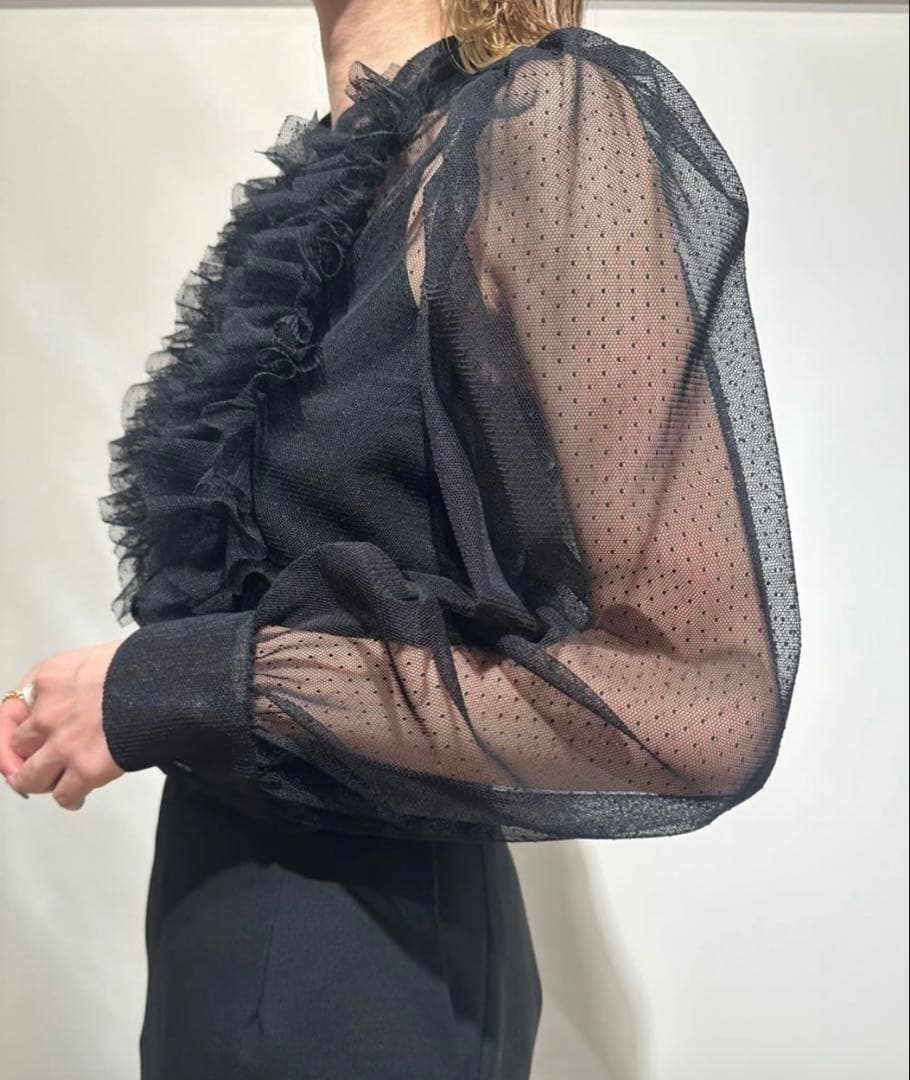 エストネーション♡ドットフリルチュールブラウス