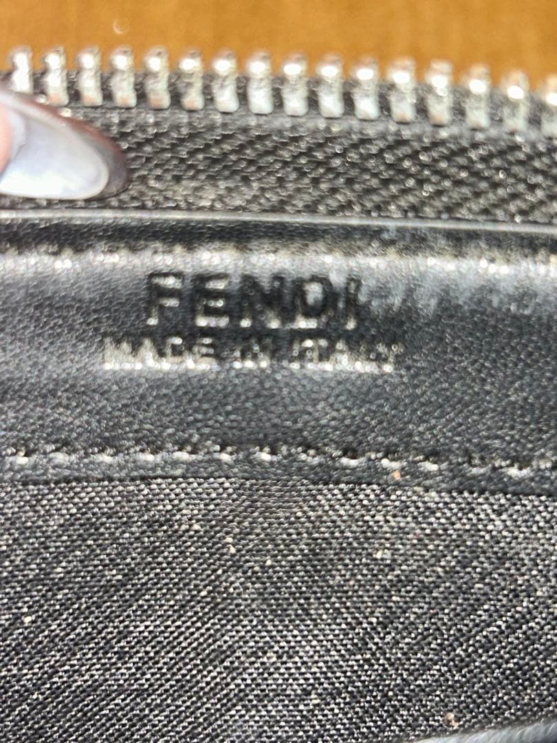 FERDI 幾何学模様 長財布 グレー/黒/黄色