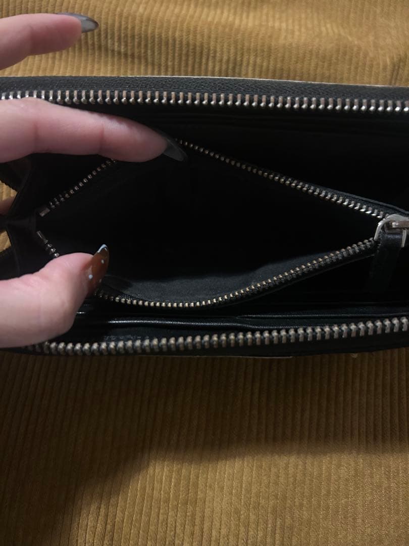 FERDI 幾何学模様 長財布 グレー/黒/黄色