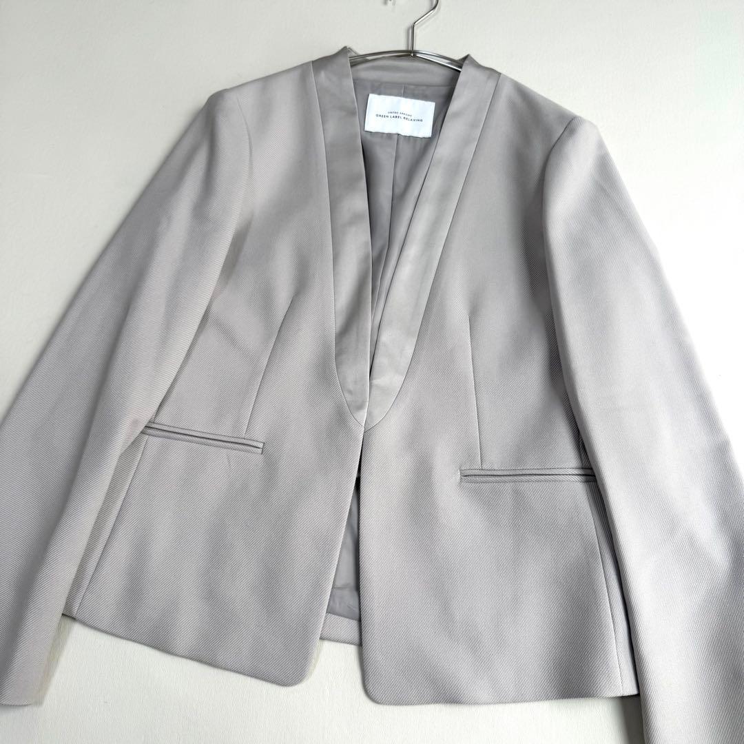 【グリーンレーベルリラクシング】Dブライトカルゼラペル　セットアップ　洗える　L