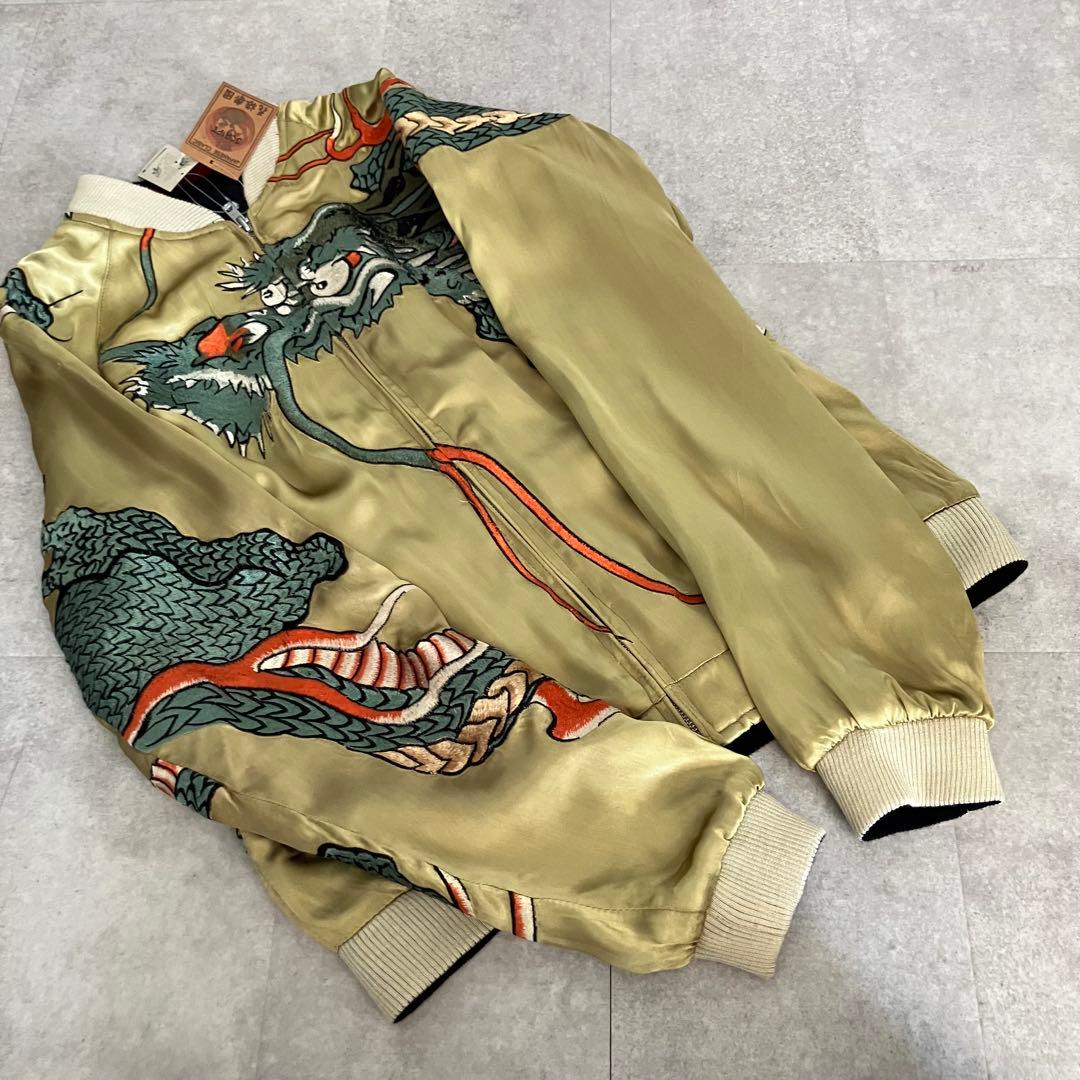 未使用品 花旅楽団 SCRIPT リバーシブル スカジャン/和柄/M