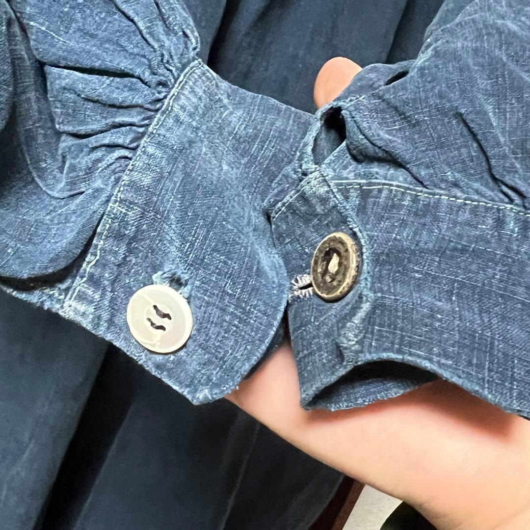1900s 10s french vintage インディゴリネン スモック