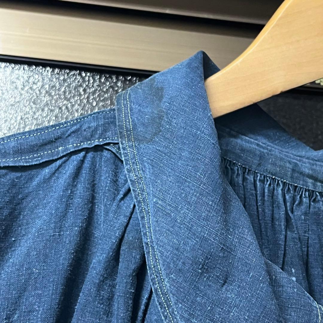 1900s 10s french vintage インディゴリネン スモック