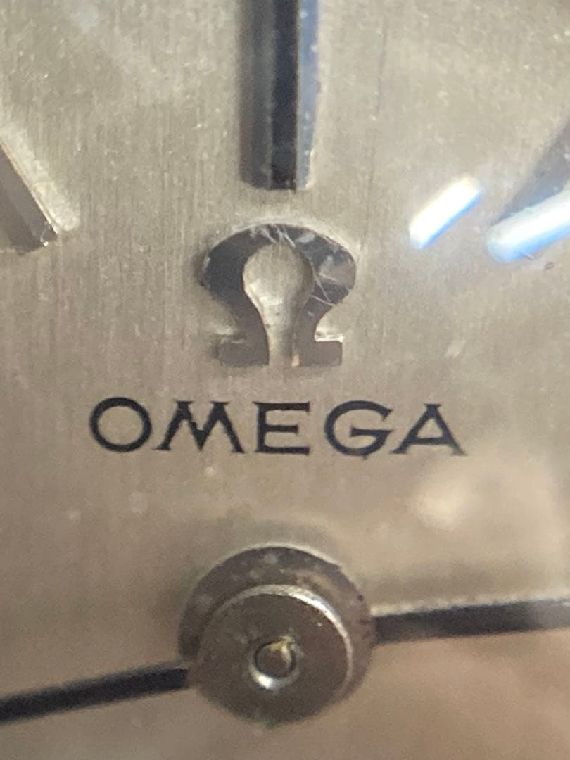 オメガ OMEGA カットガラス 手巻き シルバー 2針 腕時計