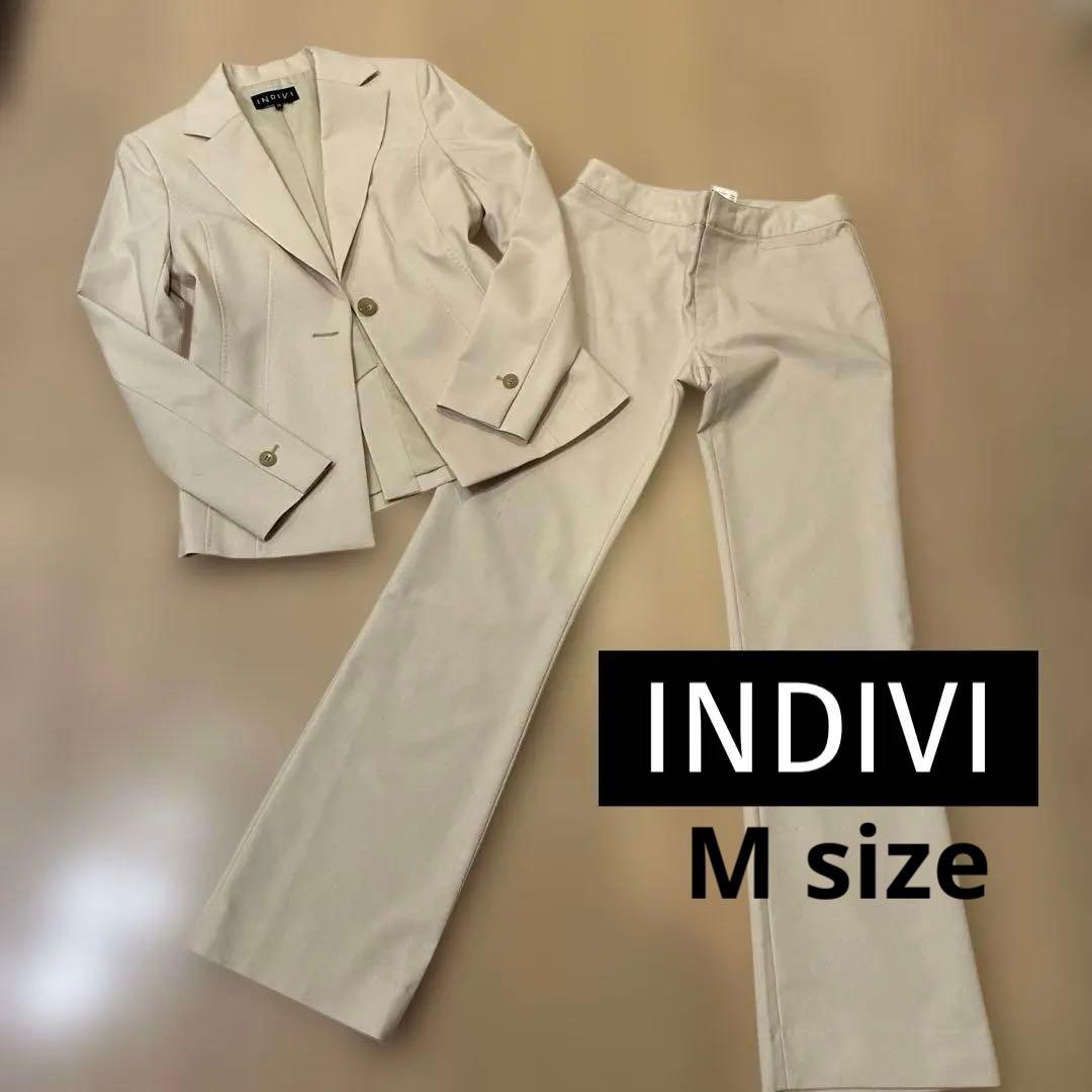INDIVI セットアップパンツスーツ アイボリー日本製 M size 未使用級