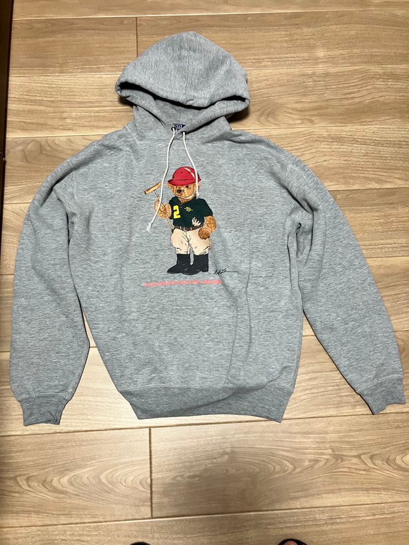 90s ポロラルフローレン ポロベア スウェット パーカー M グレー