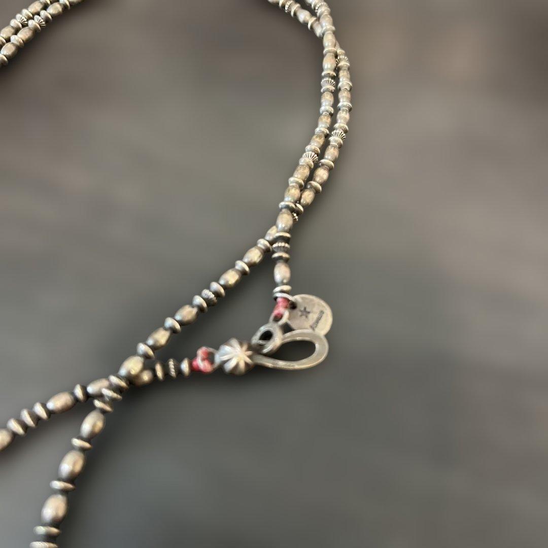 シルバーネックレス　長め　トップ大きめ