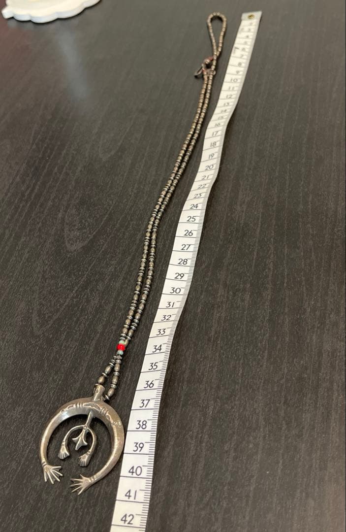 シルバーネックレス　長め　トップ大きめ