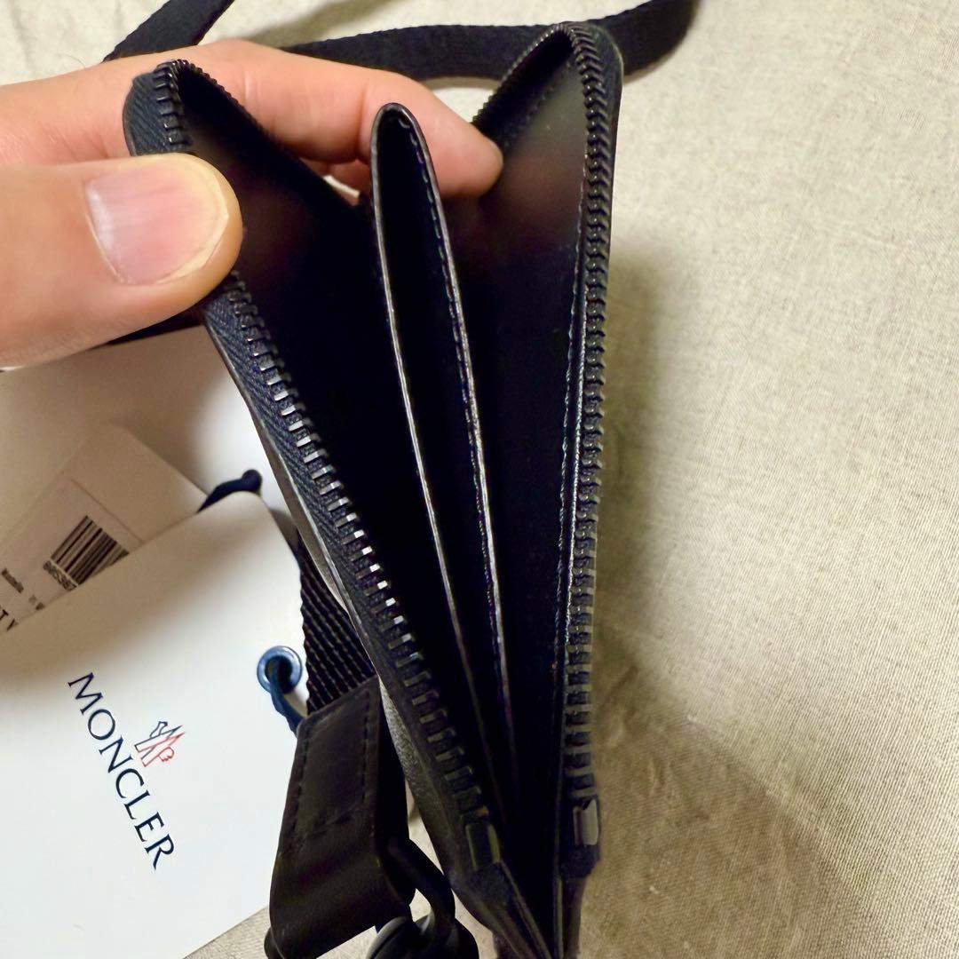 新品　Moncler　モンクレール　財布　コンパクトウォレット　黒　レザー