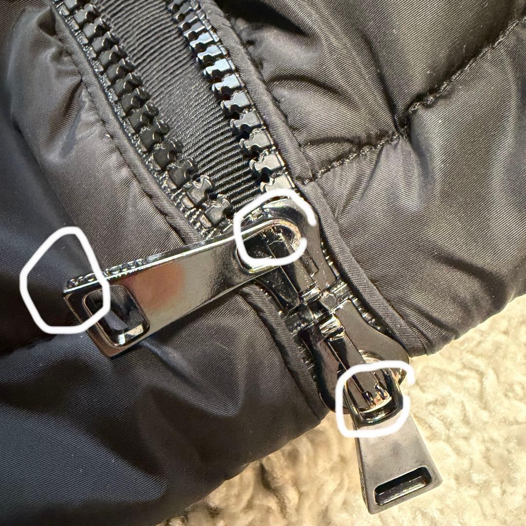 【美品】MONCLER フラメッテ ダウンコート ブラック サイズ1