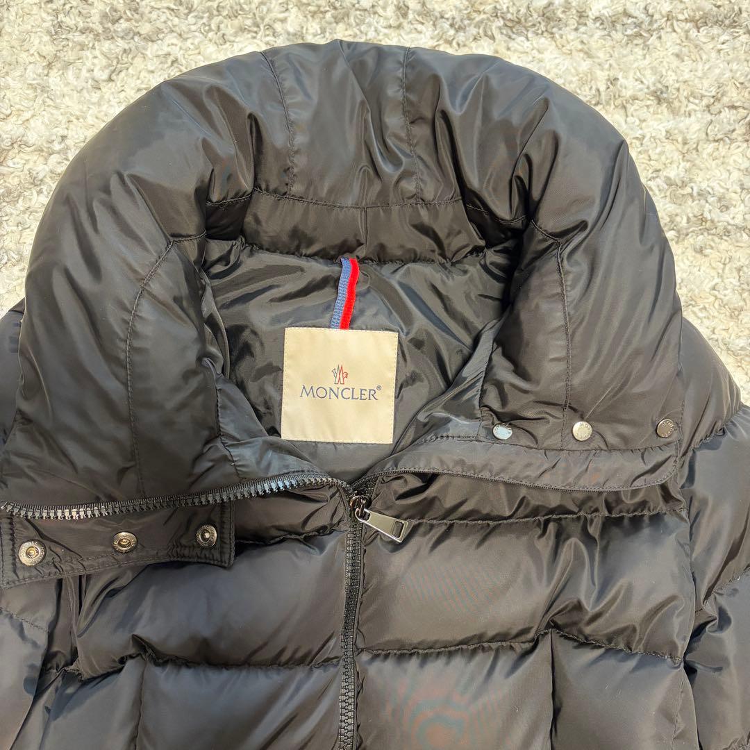 【美品】MONCLER フラメッテ ダウンコート ブラック サイズ1