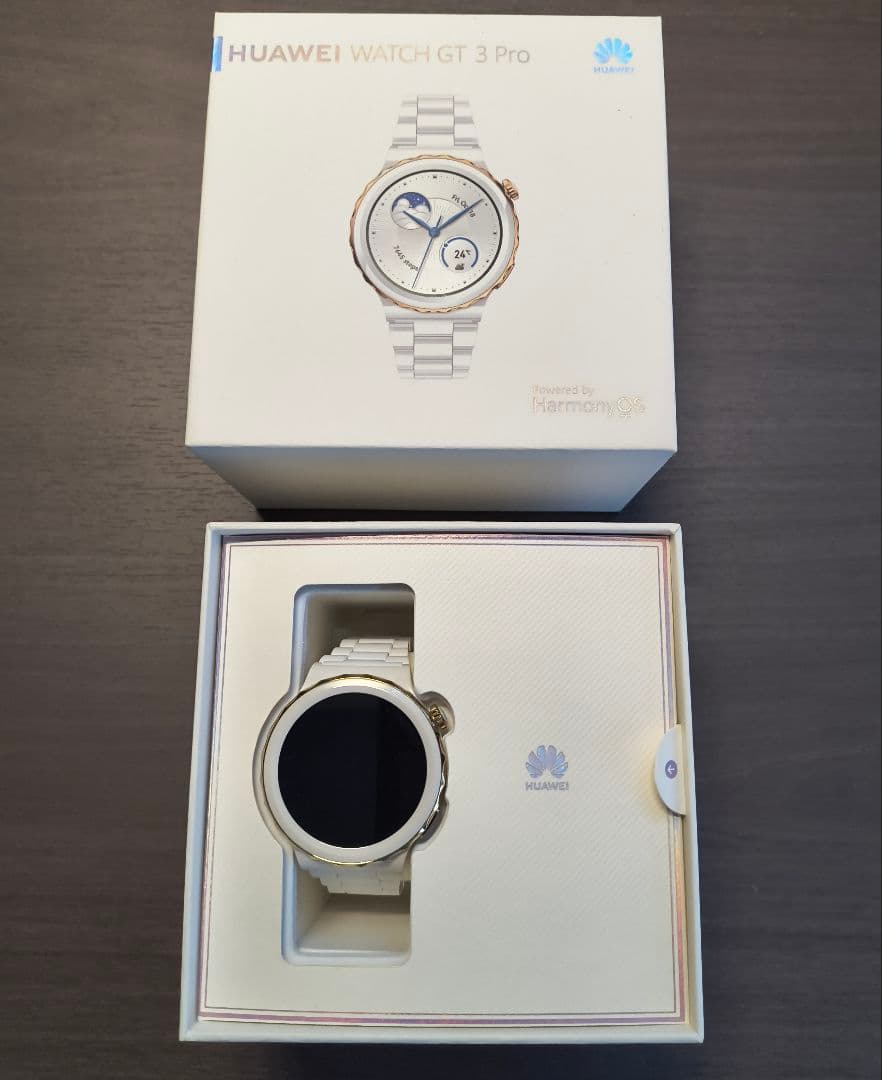 HUAWEI WATCH GT3Pro エレガントモデル ホワイト×ゴールド