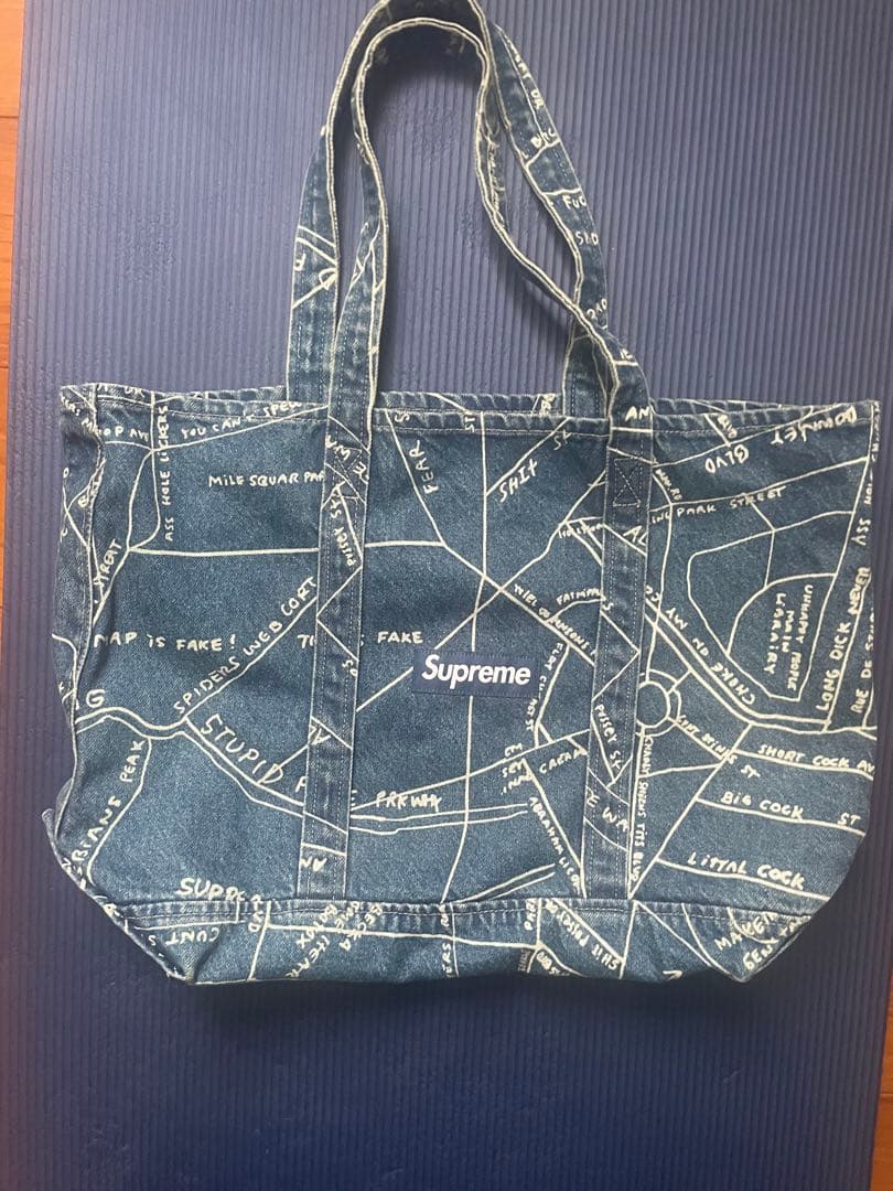 バッグ 19SS Supreme Gonz Map Denim Tote